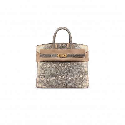 HERMÈS MASTER BIRKIN 25 LIZARD NATURAL GRADIENT GOLD HARDWARE (25*20*13cm)